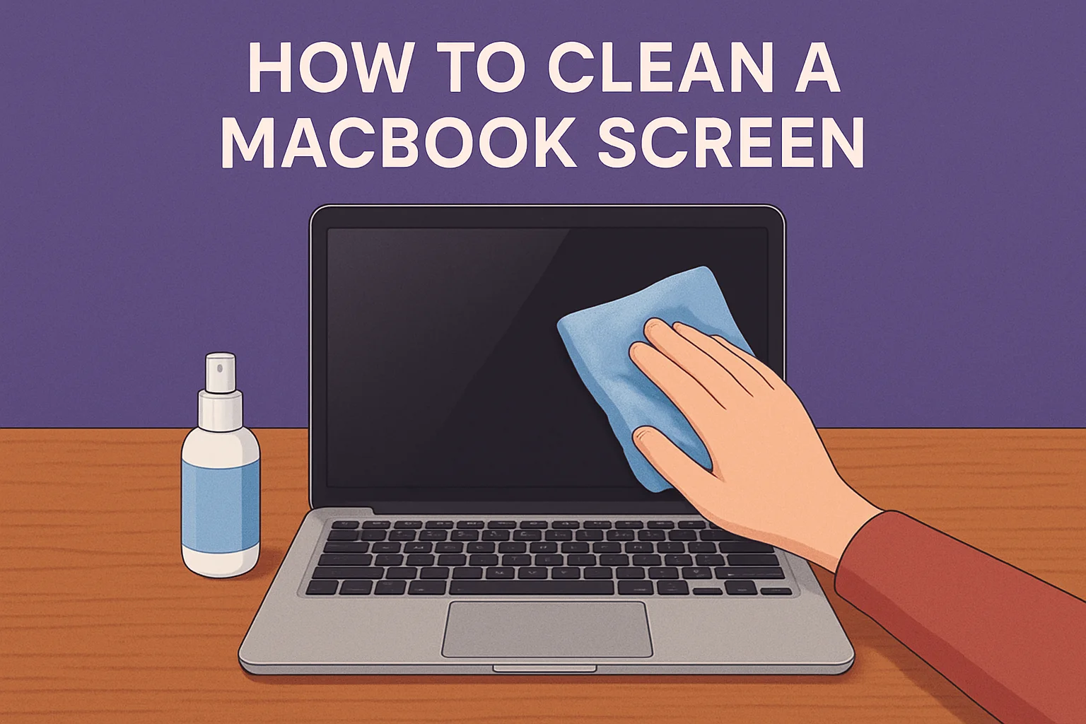 A perfectly clean MacBook screen reflecting a bright, vibrant image